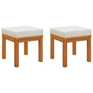vidaXL Tabourets de jardin et coussins lot de 2 Acacia solide
