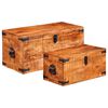 vidaXL Coffre de rangement 2 pcs Bois de manguier brut