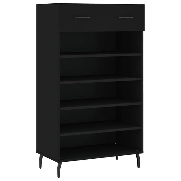 vidaXL Armoire &agrave; chaussures noir 60x35x105 cm bois d'ing&eacute;nierie