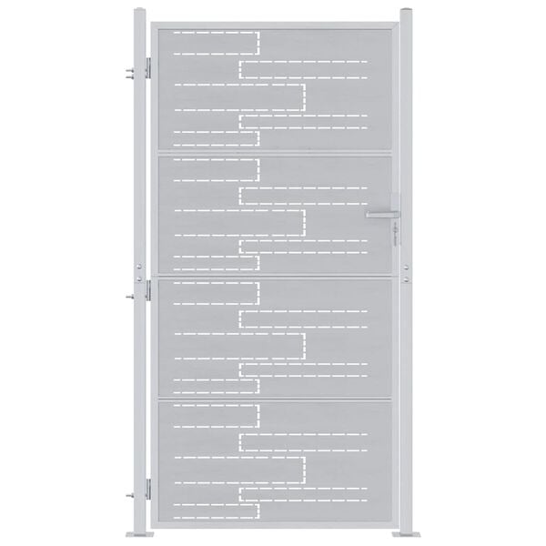 vidaXL Porte de Jardin Argent&eacute; 96 x 200 cm Acier inoxydable