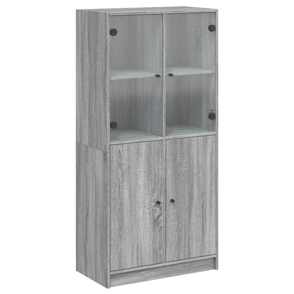 vidaXL Buffet haut avec portes gris sonoma 68x37x142cm bois ing&eacute;nierie
