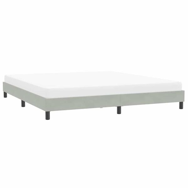 vidaXL Cadre de lit sans matelas gris clair 200x210 cm velours