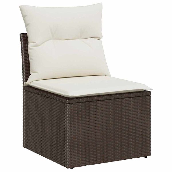 vidaXL Ensemble de canap&eacute; de jardin Marron et Cr&egrave;me 55 x 55 x 37 cm