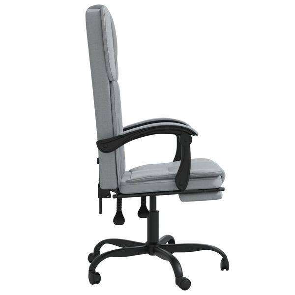 vidaXL Fauteuil inclinable de bureau Gris clair Tissu