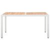 vidaXL Table de jardin Blanc 150x90x75 cm R&eacute;sine tress&eacute;e et acacia