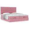 vidaXL Cadre de lit ottoman avec matelas rose 200x200 cm velours