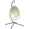 vidaXL Chaise suspendue en forme d'&oelig;uf et support beige tissu et acier
