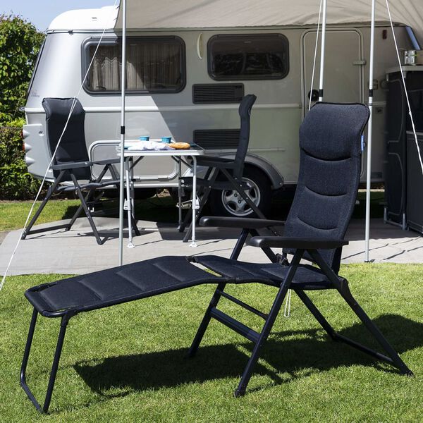 Campart Travel Chaises de camping 2 pcs Torino Bleu 68x43,5x120 cm