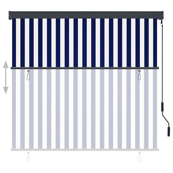vidaXL Store roulant d'ext&eacute;rieur 160x250 cm Bleu et blanc