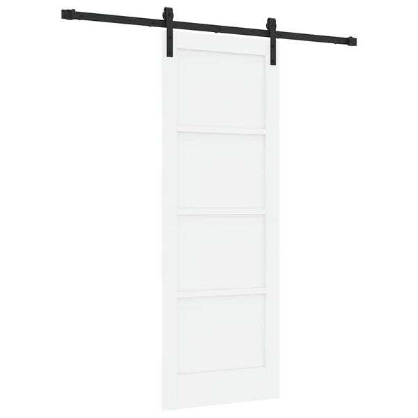 vidaXL Porte coulissante Blanc et Noir 73,5 x 198,5 cm Pin massif
