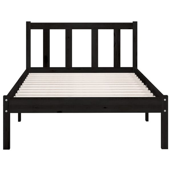 vidaXL Cadre de lit sans matelas noir bois massif
