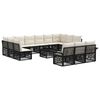 vidaXL Ensemble de canap&eacute; de jardin 14 pc Noir polyrotin