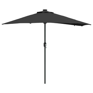 vidaXL Parasol de jardin Noir 294 x 150 x 223 cm Polyester et Acier