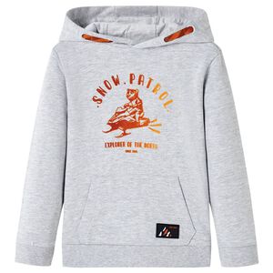 Sweatshirt &agrave; capuche pour enfants m&eacute;lange gris et orange 92