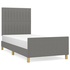 vidaXL Cadre de lit sans matelas gris fonc&eacute; 90x200 cm tissu