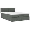 vidaXL Lit ottoman avec matelas gris fonc&eacute; 140x190 cm tissu