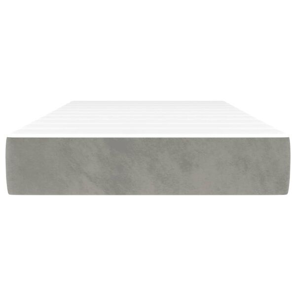 vidaXL Matelas de lit à ressorts ensachés Gris clair 90x200x20 cm
