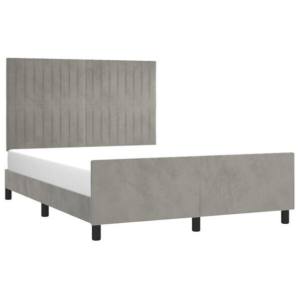vidaXL Cadre de lit sans matelas gris clair 140x200 cm velours