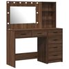 vidaXL Table de Toilette Marron 78.5 x 41 x 135 cm Bois d'ing&eacute;nierie