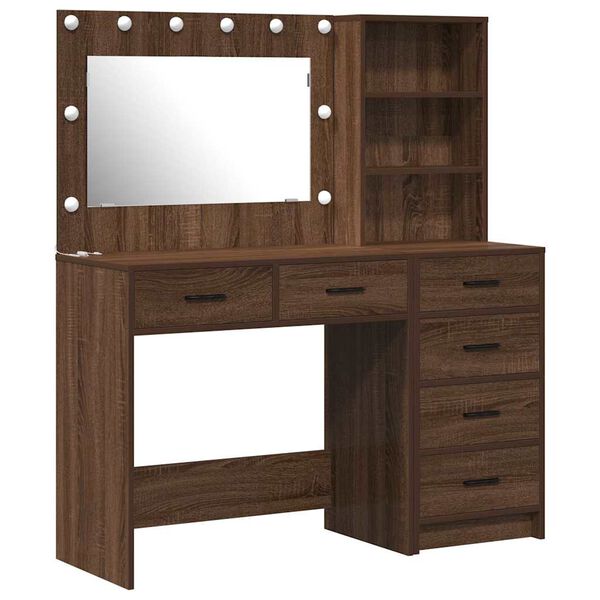 vidaXL Table de Toilette Marron 78.5 x 41 x 135 cm Bois d'ing&eacute;nierie
