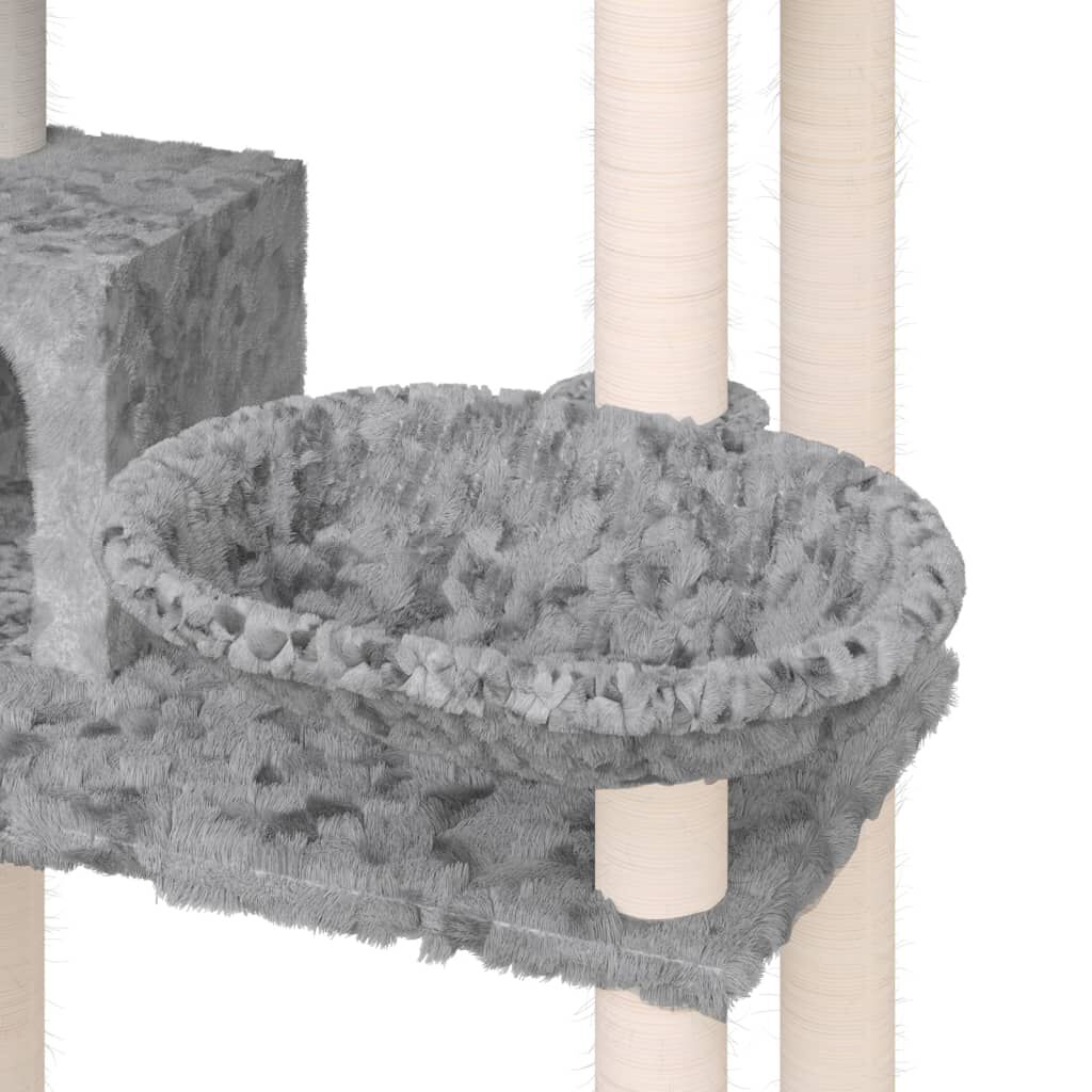 vidaXL Arbre à chat avec griffoirs en sisal Gris clair 131 cm