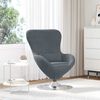 vidaXL Fauteuil &oelig;uf Gris fonc&eacute; Velours