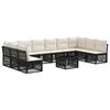 vidaXL Ensemble de canap&eacute; de jardin 11 pc Noir polyrotin