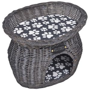 vidaXL Arbre/maison &agrave; chat avec coussin Saule