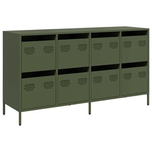 vidaXL Buffet vert olive 135x39x73,5 cm acier lamin&eacute; &agrave; froid