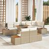 vidaXL Ensemble de canap&eacute; de jardin 9 pcs Beige Poly rotin