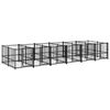 vidaXL Chenil d'ext&eacute;rieur pour chiens Acier 11,26 m&sup2;