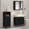 vidaXL Ensemble de mobilier de salle de bain 3 pcs Ch&ecirc;ne noir