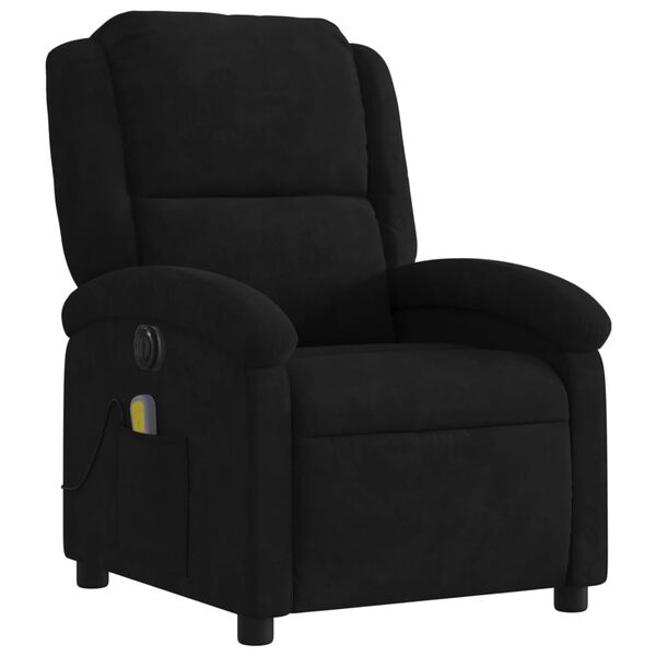 vidaXL Fauteuil inclinable de massage &eacute;lectrique noir velours