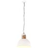 vidaXL Lampe suspendue industrielle Blanc Rond 51 cm E27 Manguier