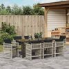 vidaXL Ensemble de salle &agrave; manger pour jardin 9 pcs Gris clair
