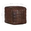 vidaXL Pouf 40 x 40 x 40 cm Marron foncé Cuir véritable de chèvre