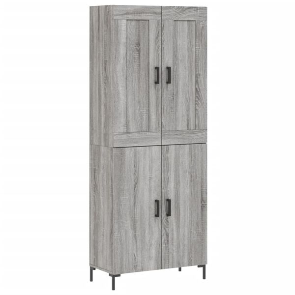vidaXL Buffet haut Sonoma gris 69,5x34x180 cm Bois d'ing&eacute;nierie