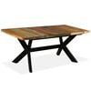 vidaXL Table à manger Bois récupération massif et croix en acier 180cm