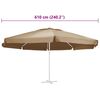 vidaXL Tissu de remplacement pour parasol d'ext&eacute;rieur Taupe 610 cm