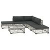 vidaXL Salon de jardin 6 pcs avec coussins r&eacute;sine tress&eacute;e gris