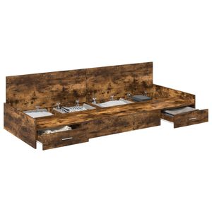 vidaXL Cadre de lit Ch&ecirc;ne fum&eacute; 90 x 200 cm Bois d'ing&eacute;nierie