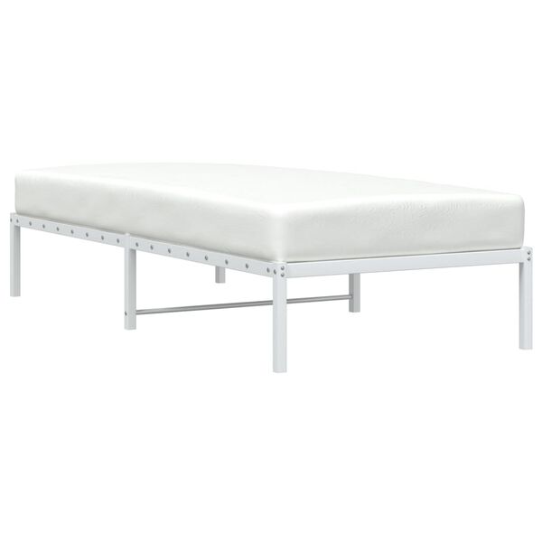 vidaXL Cadre de lit métal sans matelas blanc 90x190 cm