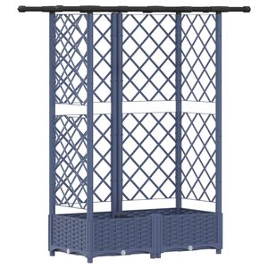 vidaXL Lit &Eacute;lev&eacute; avec Treillis et Toit Gris 124 x 40 x 121 cm PP