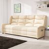 vidaXL Fauteuil de massage inclinable à 4 places crème tissu