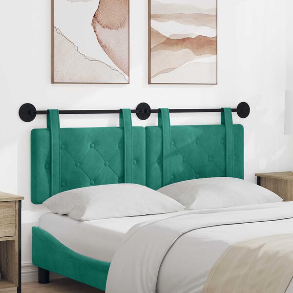 vidaXL T&ecirc;te de lit suspendue Turquoise 150 x 55 x 5 cm Velours