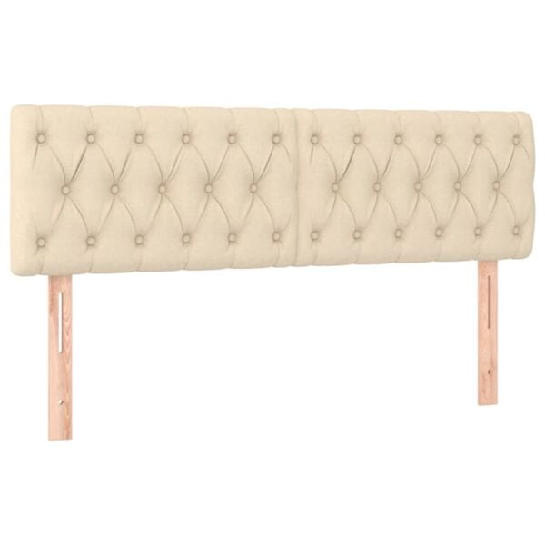 vidaXL T&ecirc;tes de lit 2 pcs Cr&egrave;me 80x7x78/88 cm Tissu
