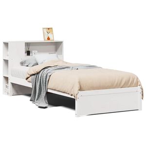 vidaXL Lit biblioth&egrave;que sans matelas blanc 75x190cm bois de pin massif