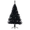 vidaXL Demi sapin de No&euml;l artificiel avec support Noir 150 cm PVC