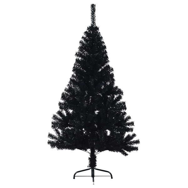 vidaXL Demi sapin de No&euml;l artificiel avec support Noir 150 cm PVC