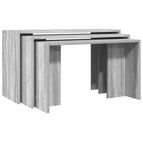 vidaXL Tables gigognes 3 pcs sonoma gris bois d'ingénierie